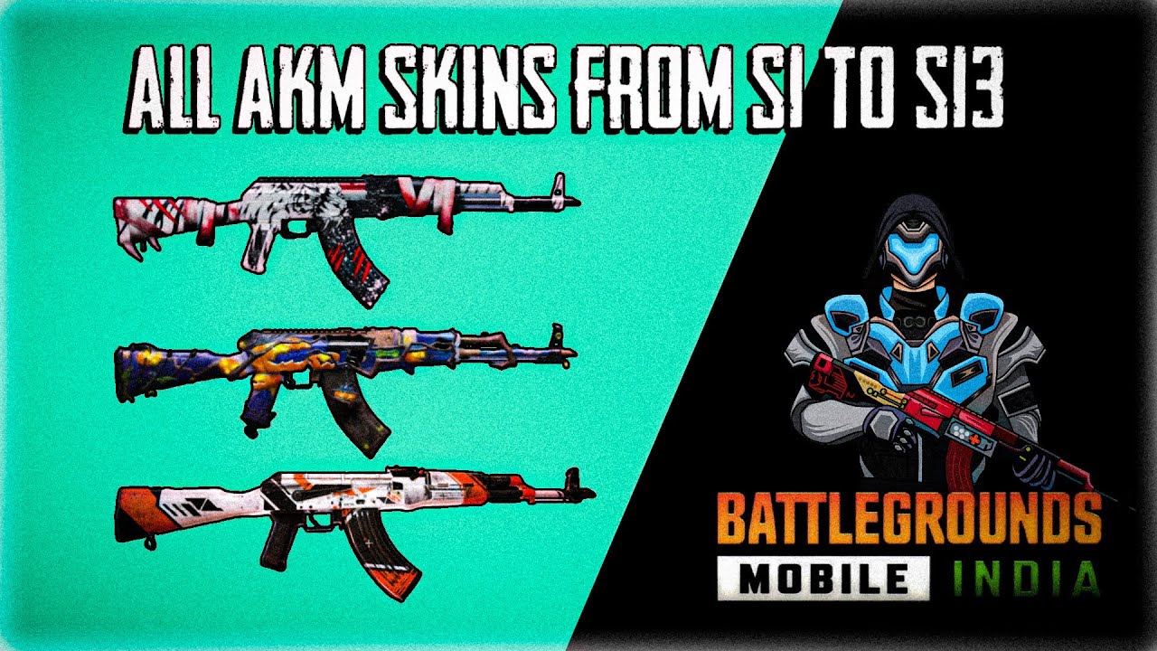 All AKM Skins From s1 To s13 in Pubg Mobile