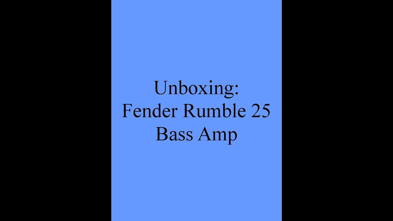 Fender Rumble 25 Bass amp Combo Unboxing, Review and Demo