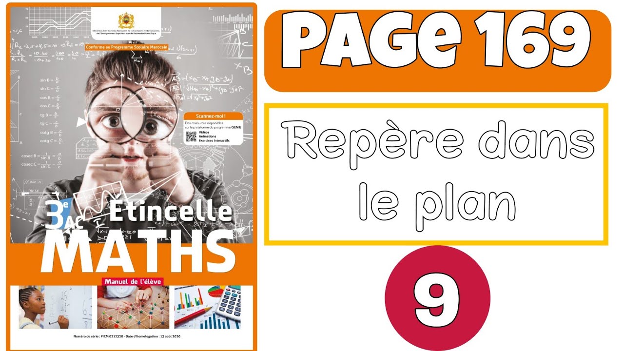Étincelle Maths 3ac la page 169 repère dans le Plan Exercice 9 Les Coordonnées