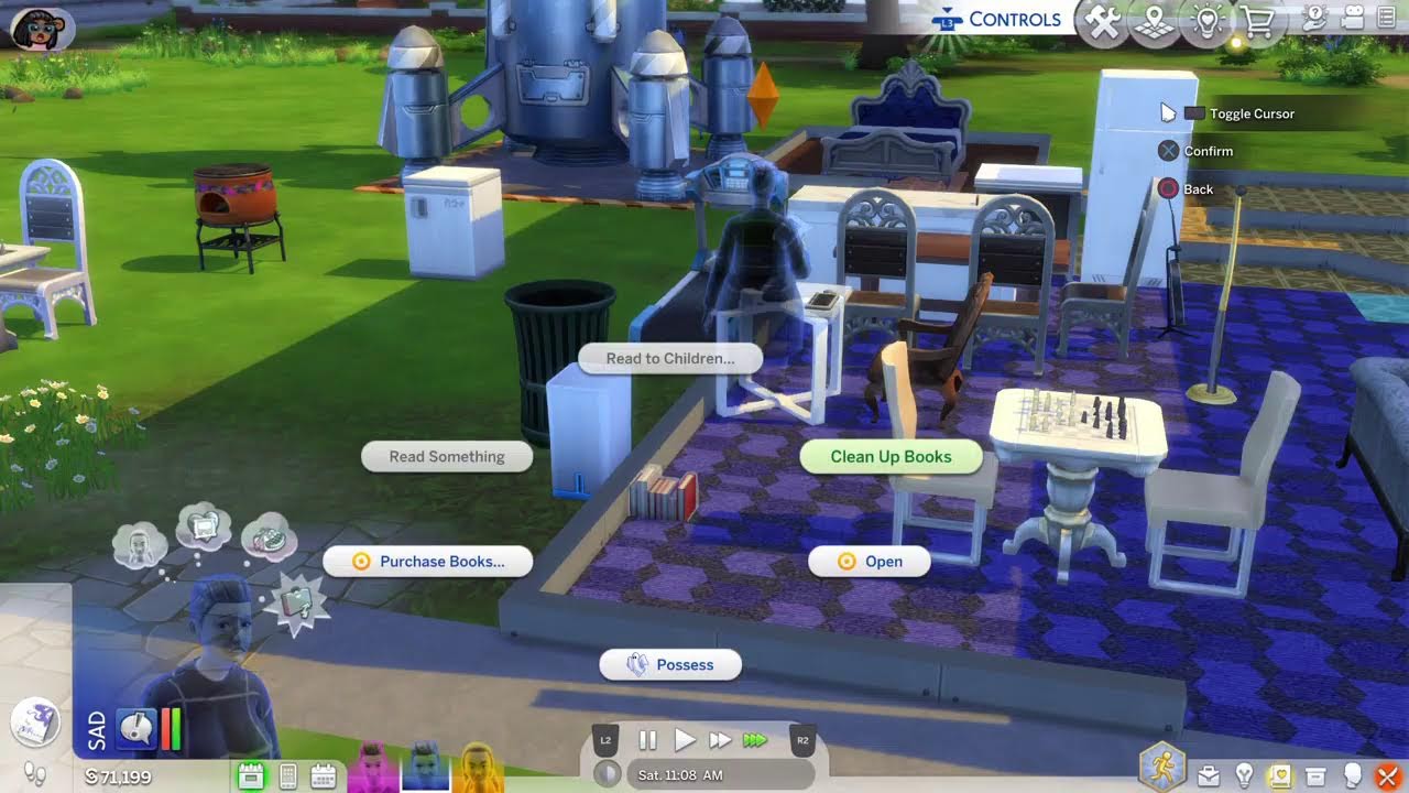 The sims 4- working around the house.