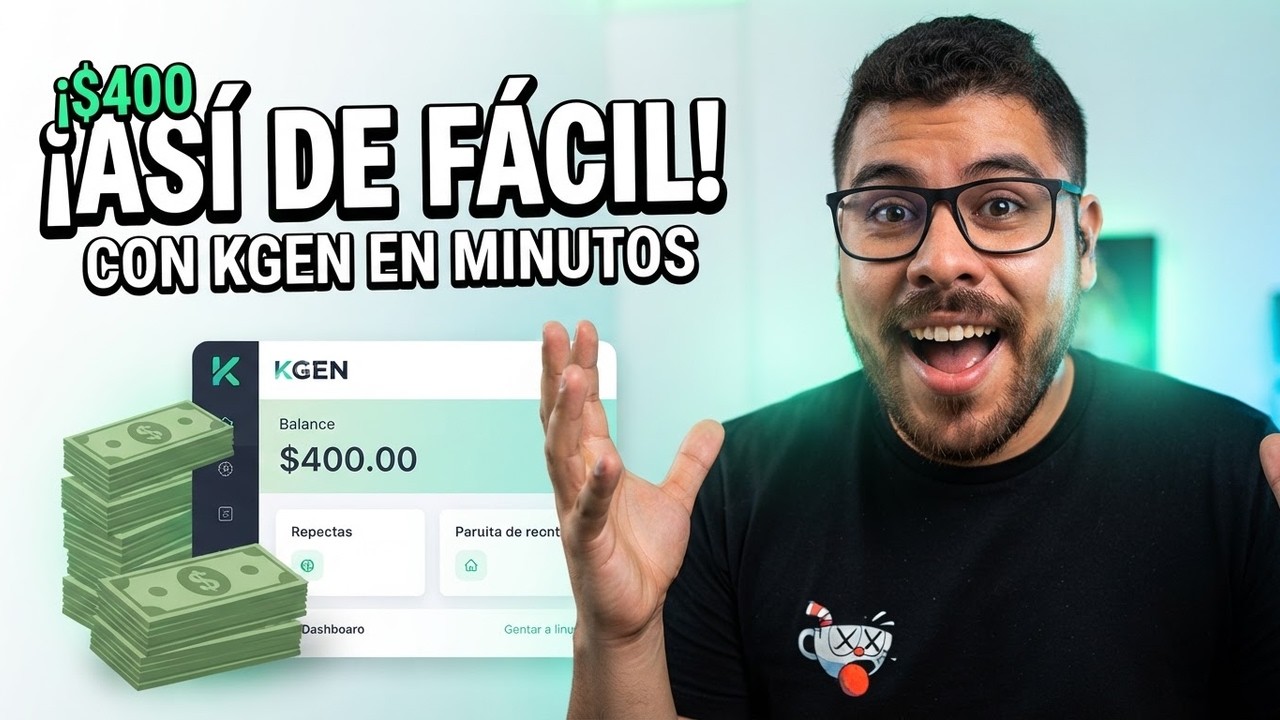 ASI GANE 400$ CON ESTA APLICACION / APRENDE A GANAR DINERO CON KGEN EN MINUTOS