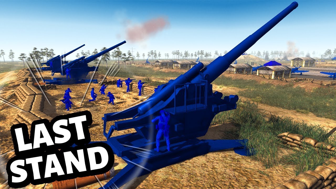 The Blue Army Makes their Last stand ! Epic Airfield Defence - Army Men Of War