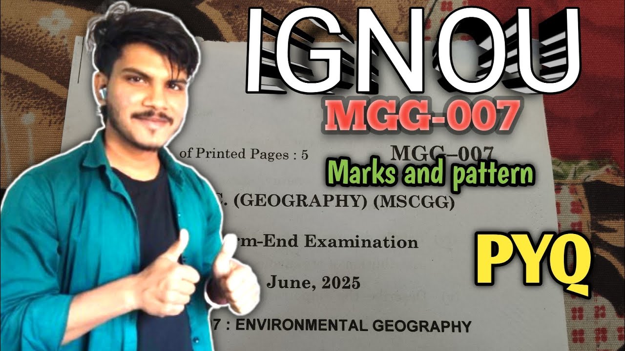 Mscgg previous year question IGNOU|| mgg-007 question paper|| msc geography IGNOU 