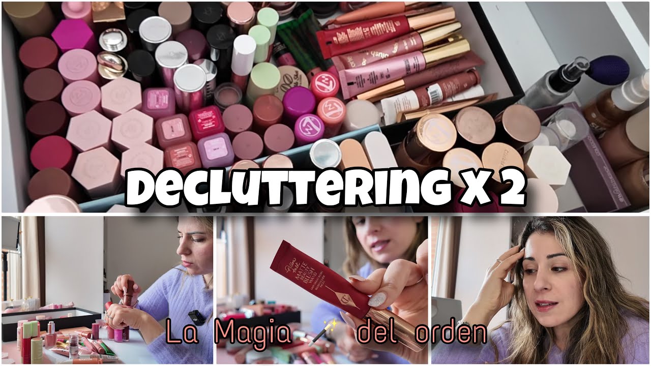 Decluttering x2! 💖La magia de ordenar en días raros.. Mini charla + purga coloretes e iluminadores