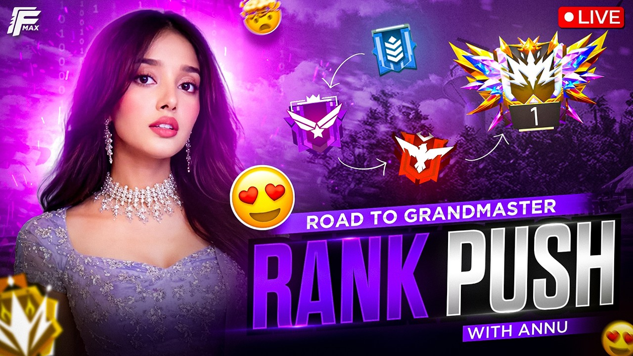 RANK PUSH ON STREAM Annu Play|| Road To 1M  Booyah!❤ | #freefirelive #shortfeed #femalegamer #fflive