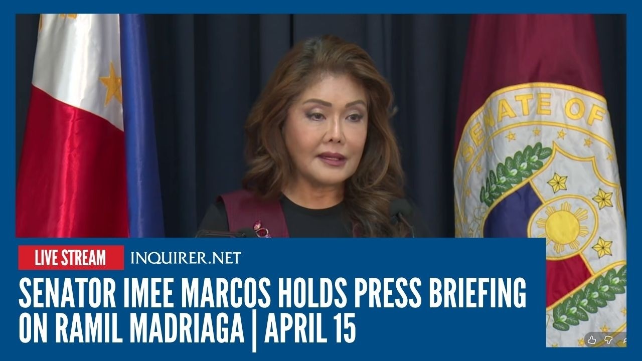 LIVE: Senator Imee Marcos holds press briefing on Ramil Madriaga | April 15