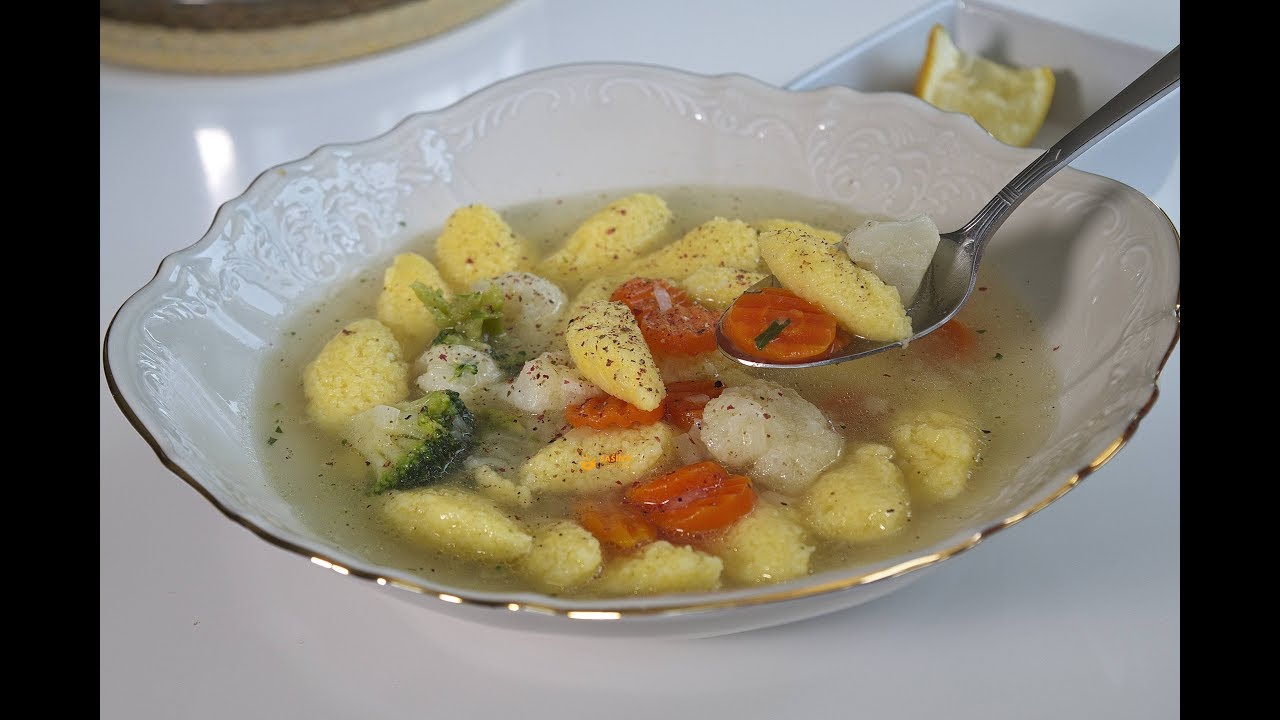 Griz noklice i povrtna juha Semolina dumpling noodles Vegetables soup - Sašina kuhinja
