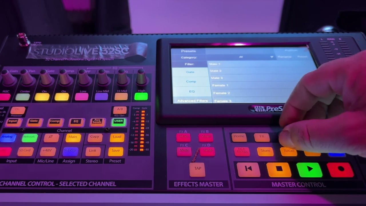PRESONUS STUDIOLIVE 32SC CARGANDO Y CREANDO PRESETS
