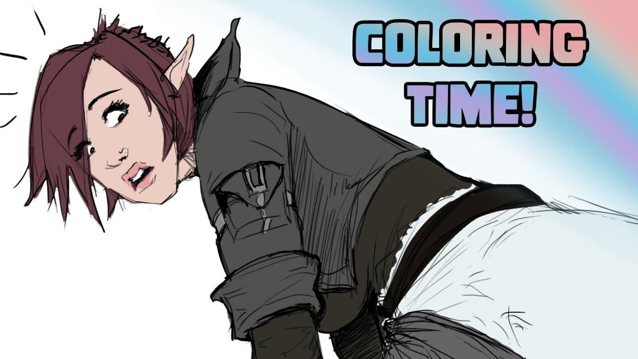 Coloring a Character sketch commission