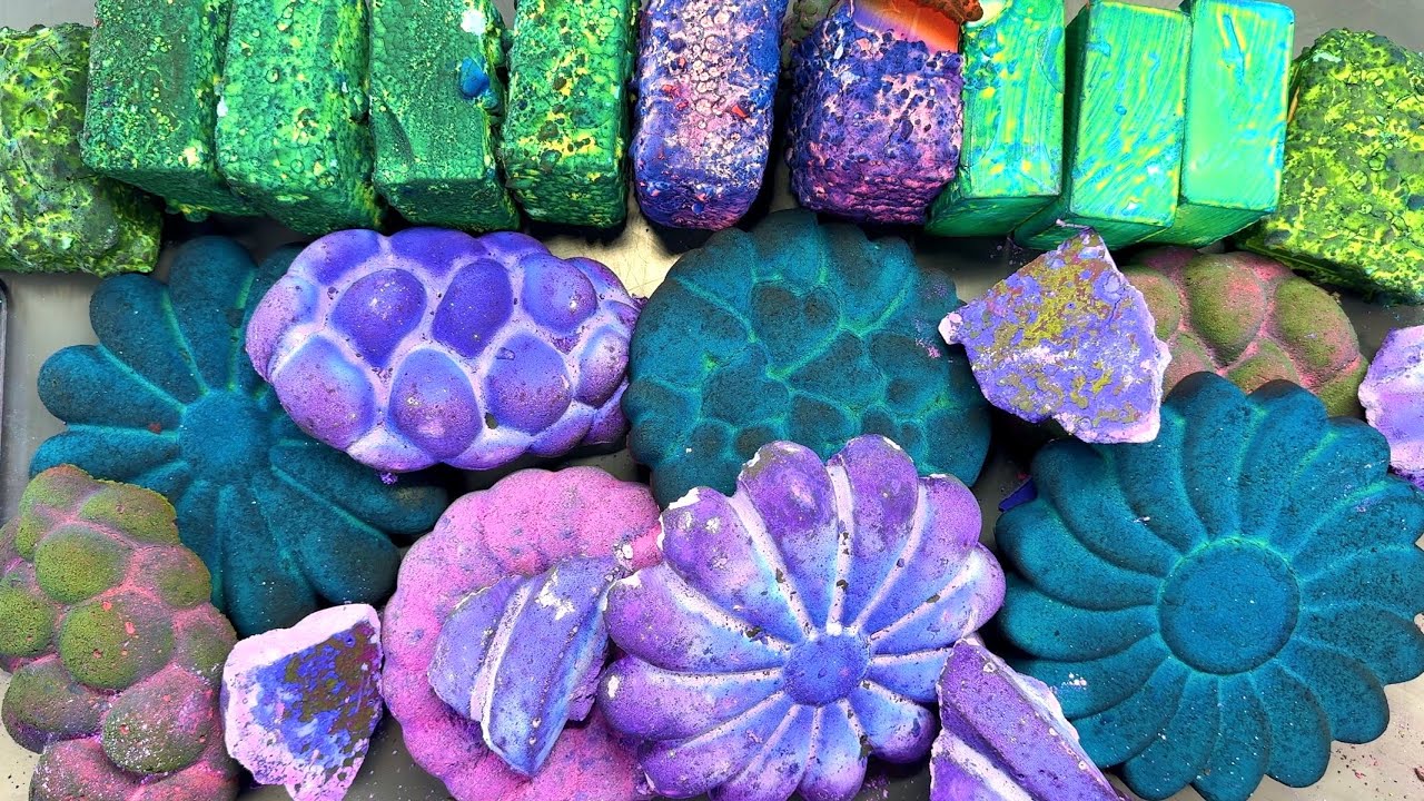 Assorted Vibrant Triplet Green-Purple-Pink Reforms, Pasted and Dyed Chalk💕