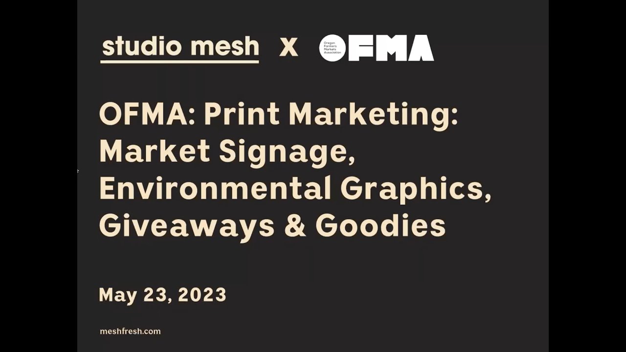 Farmers Market Print Marketing Workshop with Studio MESH