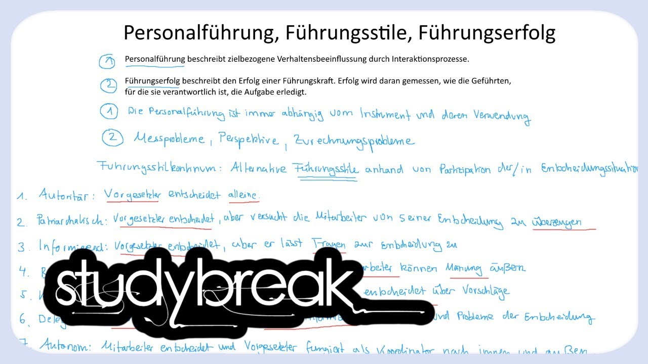 Personalführung, Führungsstile, Führungserfolg | Personalmanagement