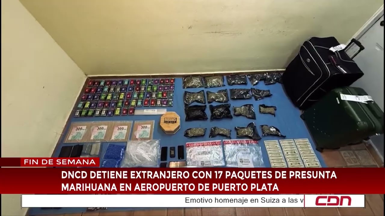 DNCD detiene extranjero con 17 paquetes de presunta marihuana en Aeropuerto de Puerto Plata