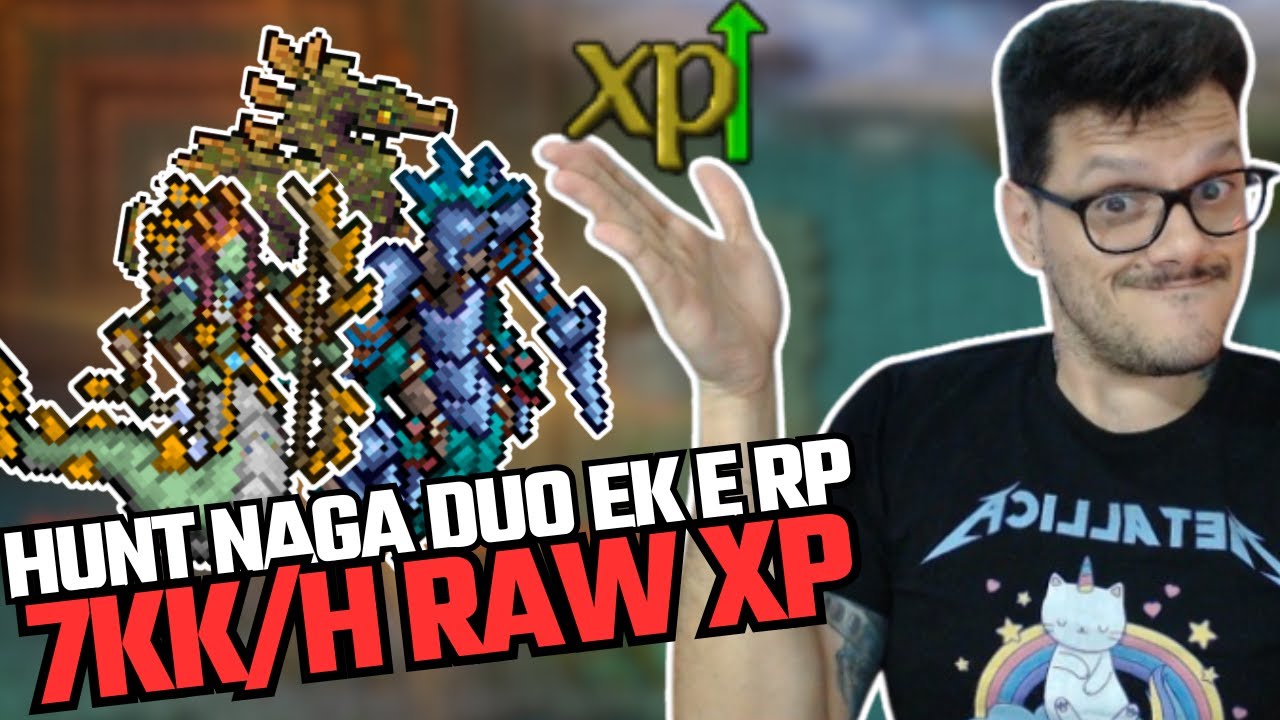 Naga X2 é BRUTAL! Ek e Rp Duo naga 7kk+ Raw Xp - Tibia RUSH.
