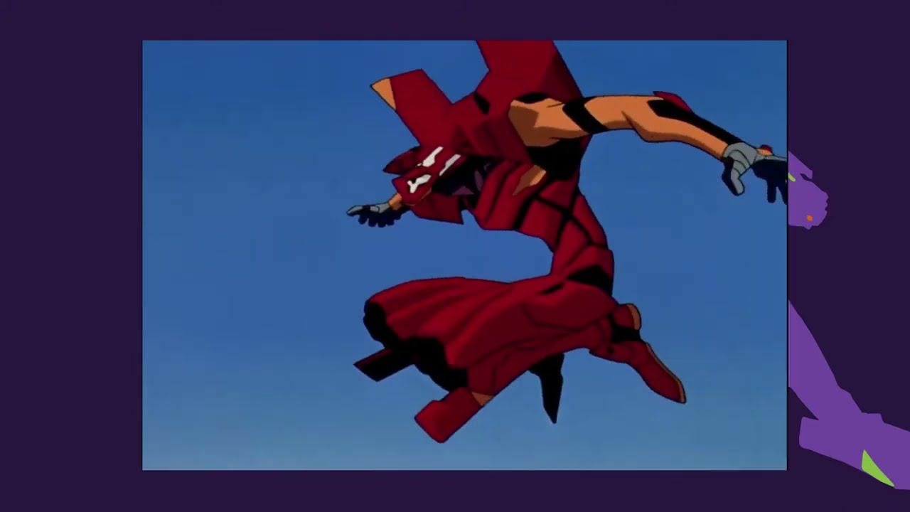 Eva 02 vs Gaghiel con Ocean Man de Fondo