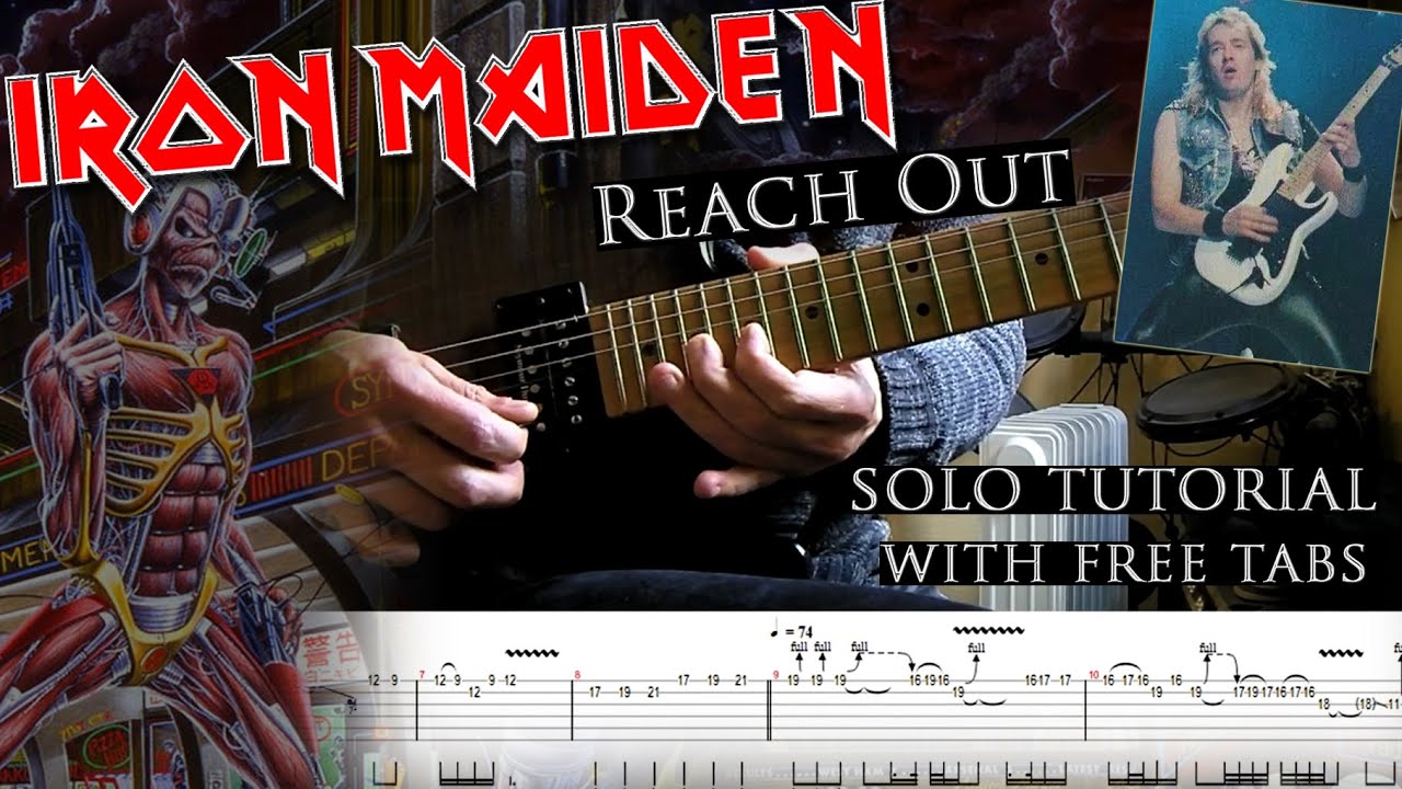 How to play Adrian Smith's solos #61 Reach Out (with tablatures and backing tracks)