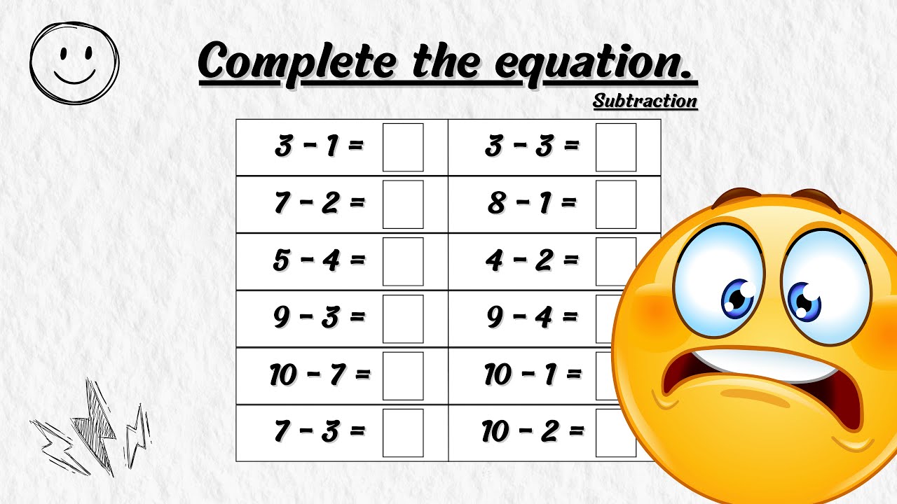 1st Grade Math Quiz | Subtraction 1–10 | Complete the Equation 🧮 | Safe Place