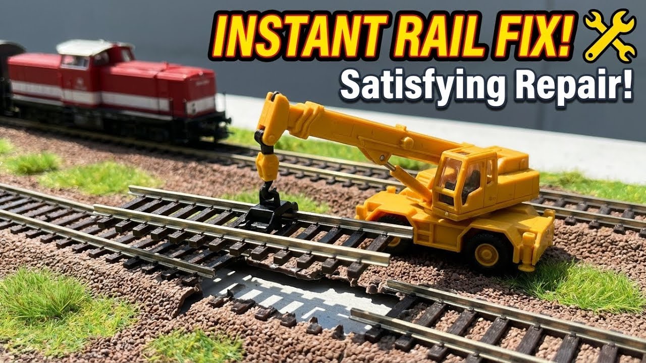 INSTANT RAIL FIX! 🚂 Satisfying Track Repair with Crane!