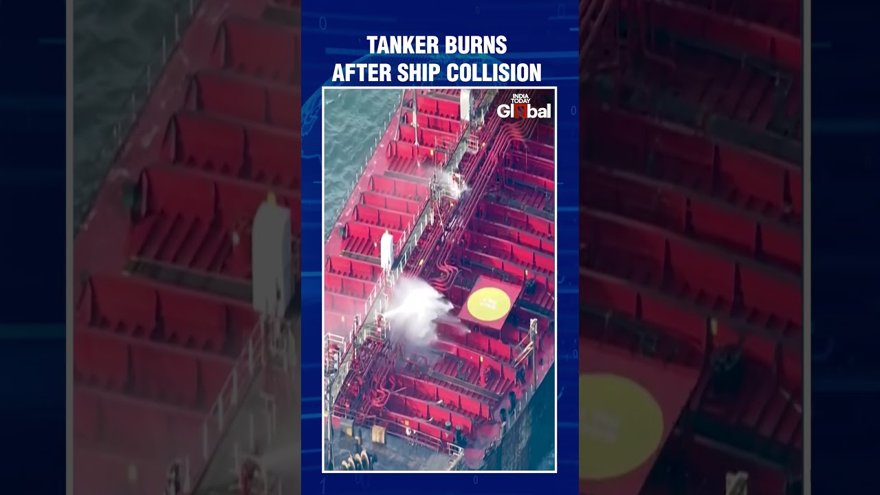 Tanker Fire After North Sea Collision | Explosions & Crew Rescued | India Today Global