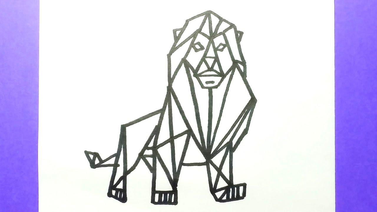 HOW TO DRAW GEOMETRIC LION
