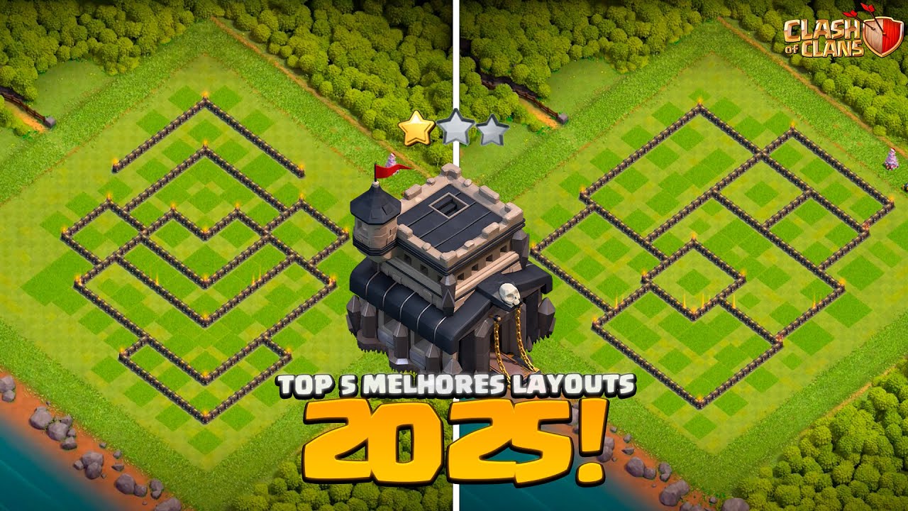TOP 5 MELHORES LAYOUTS CV9/TH9 de 2025! (Maio) |🔥Guerra, Farm e Push com Link | Clash of Clans