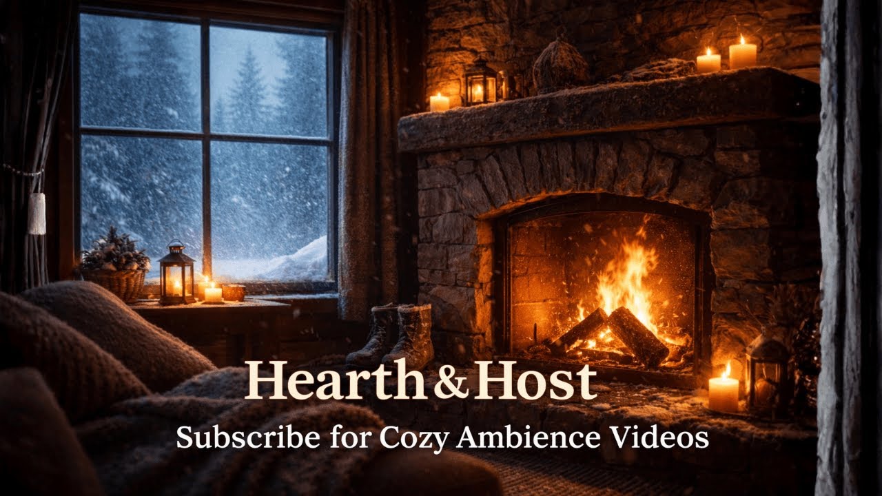 Snowstorm Outside, Warmth Inside ❄️🔥 Cozy Fireplace Ambience to Wait Out the Cold