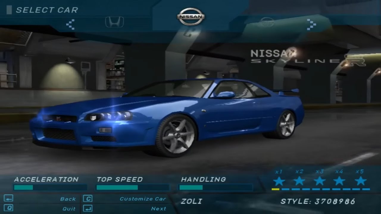 Need For Speed Underground - All Car Sounds With All Upgrades