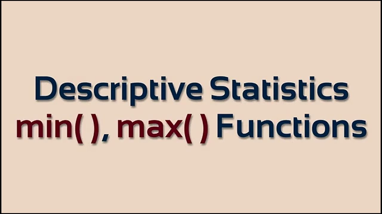 Descriptive Statistics: min(), max() functions || Python Pandas 2 || Class XII || I.P.