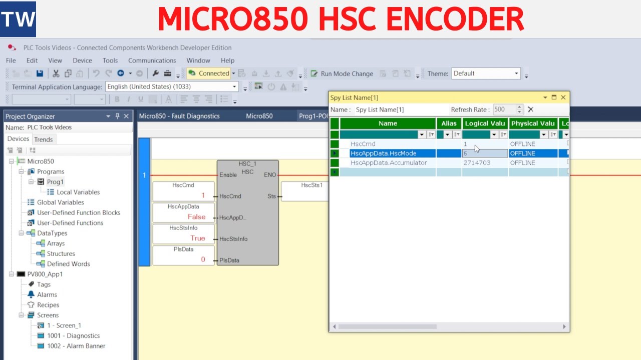 Micro850 Encoder High Speed Counter Configuration