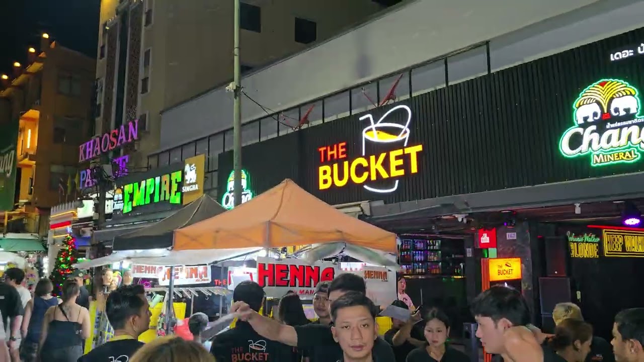 A touristy walk down Khao San Road, Bangkok, Thailand (December) 