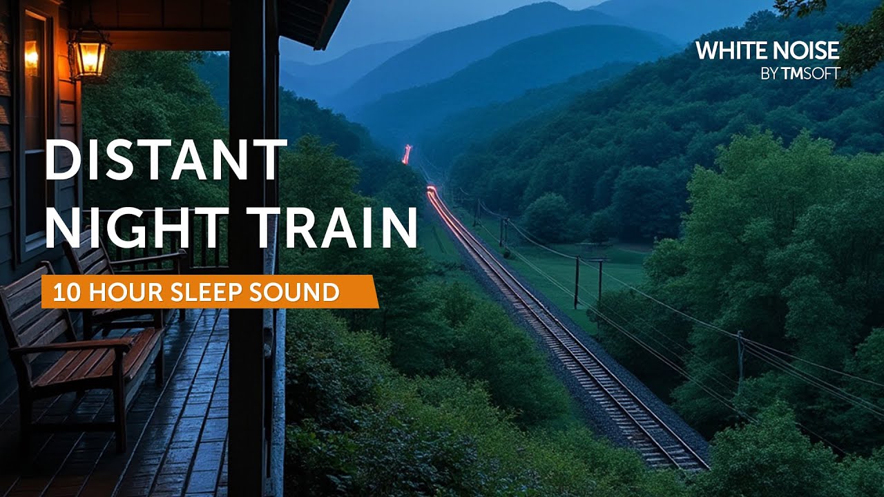 Southern Night Train Passing, Rain, and Crickets - 10 Hours Sleep Sound - Black Screen