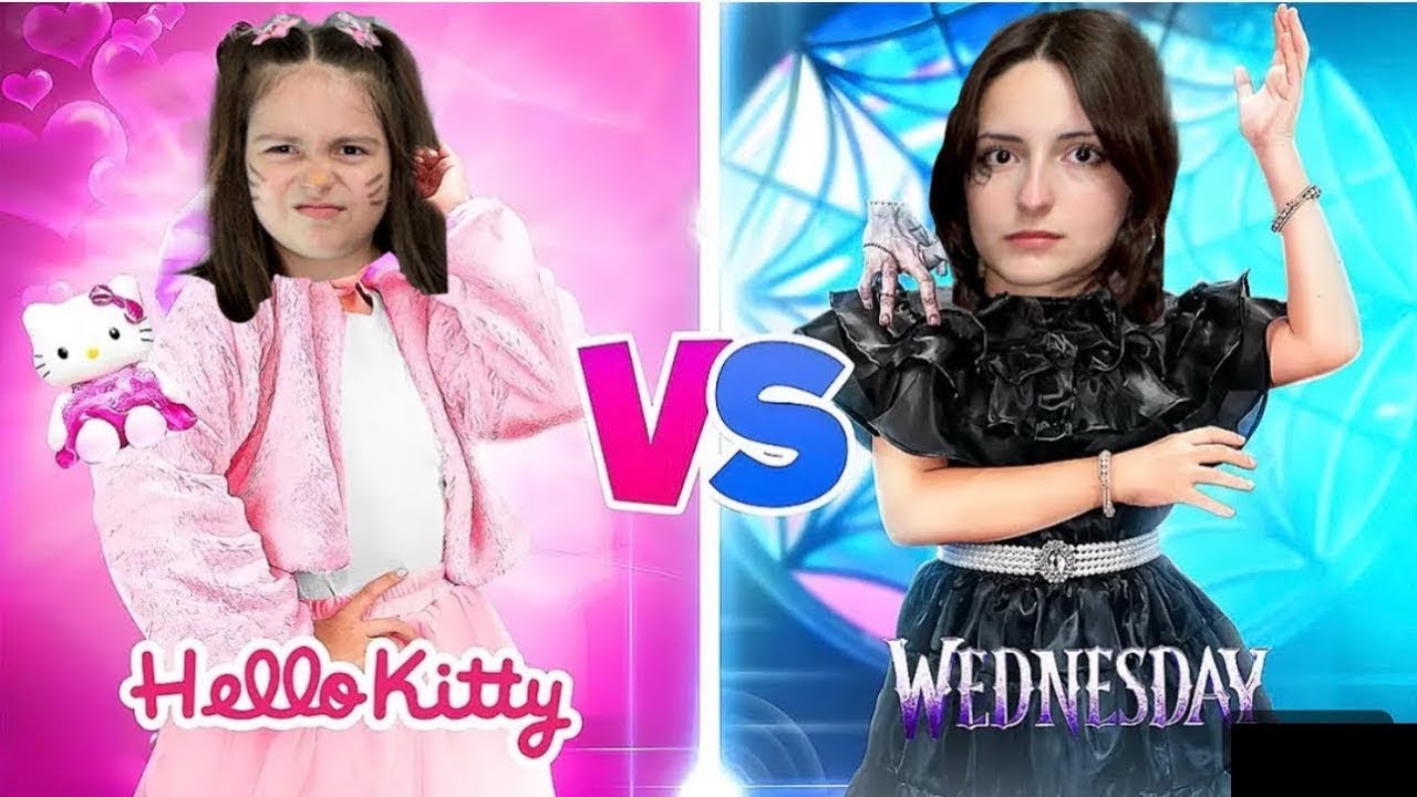 WEDNESDAY VE HELLO KİTTY EXE KOSTÜM PARTİSİNE HAZIRLIK‼️ZEYNEP HİRANUR 