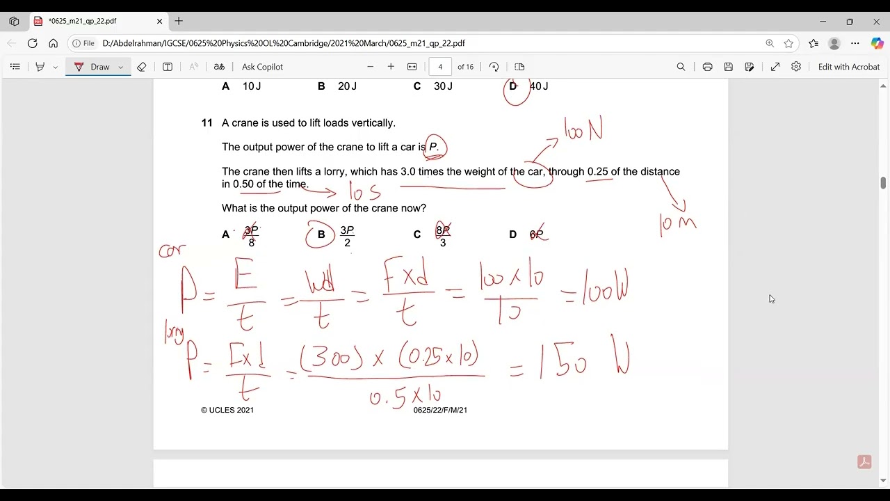 IGCSE Physics 0625/22/F/M/21