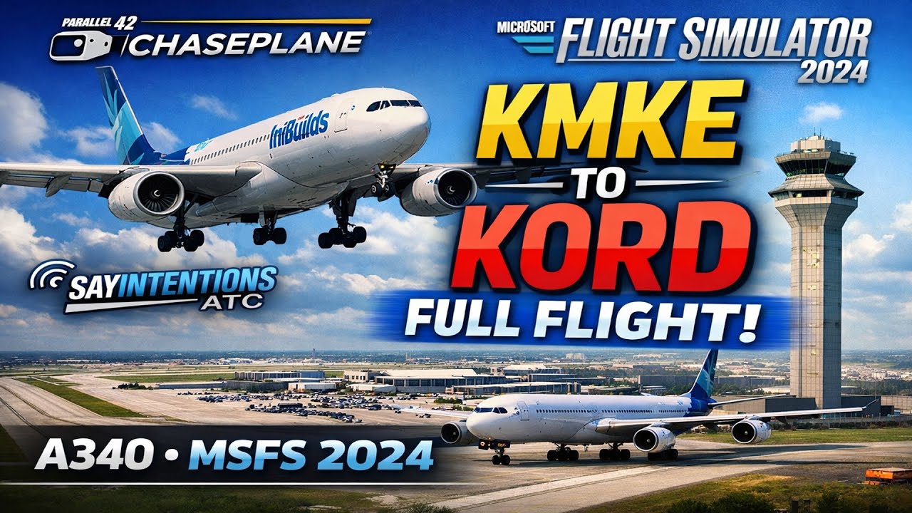 ChasePlane Is BACK! | iniBuilds A340 Flight | KMKE to KORD | MSFS 2024
