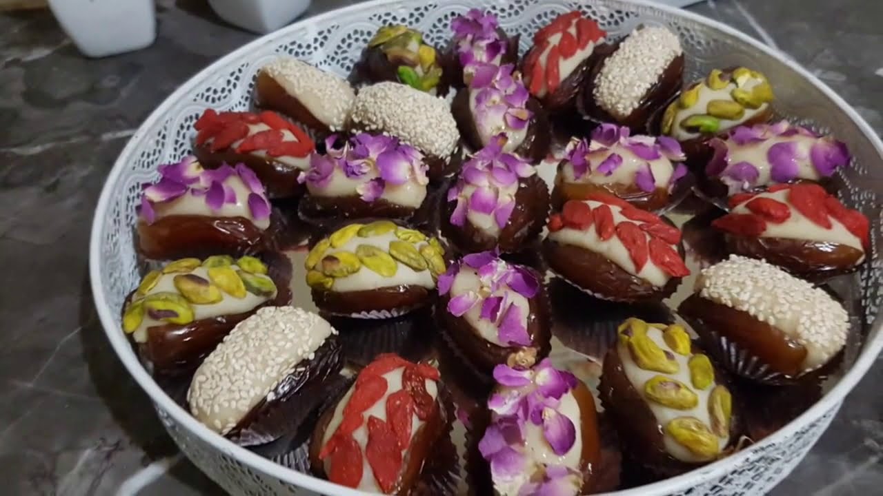 تمر بريستيج معمر بعقدة اللوز للمناسبات الفاخرة dattes prestige farcies