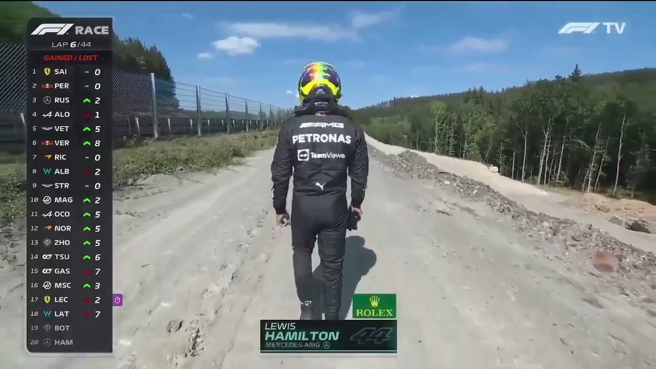 LEWIS HAMILTON WALK'S ON BOULEVARD OF BROKEN DREAMS (WALK ALONE)