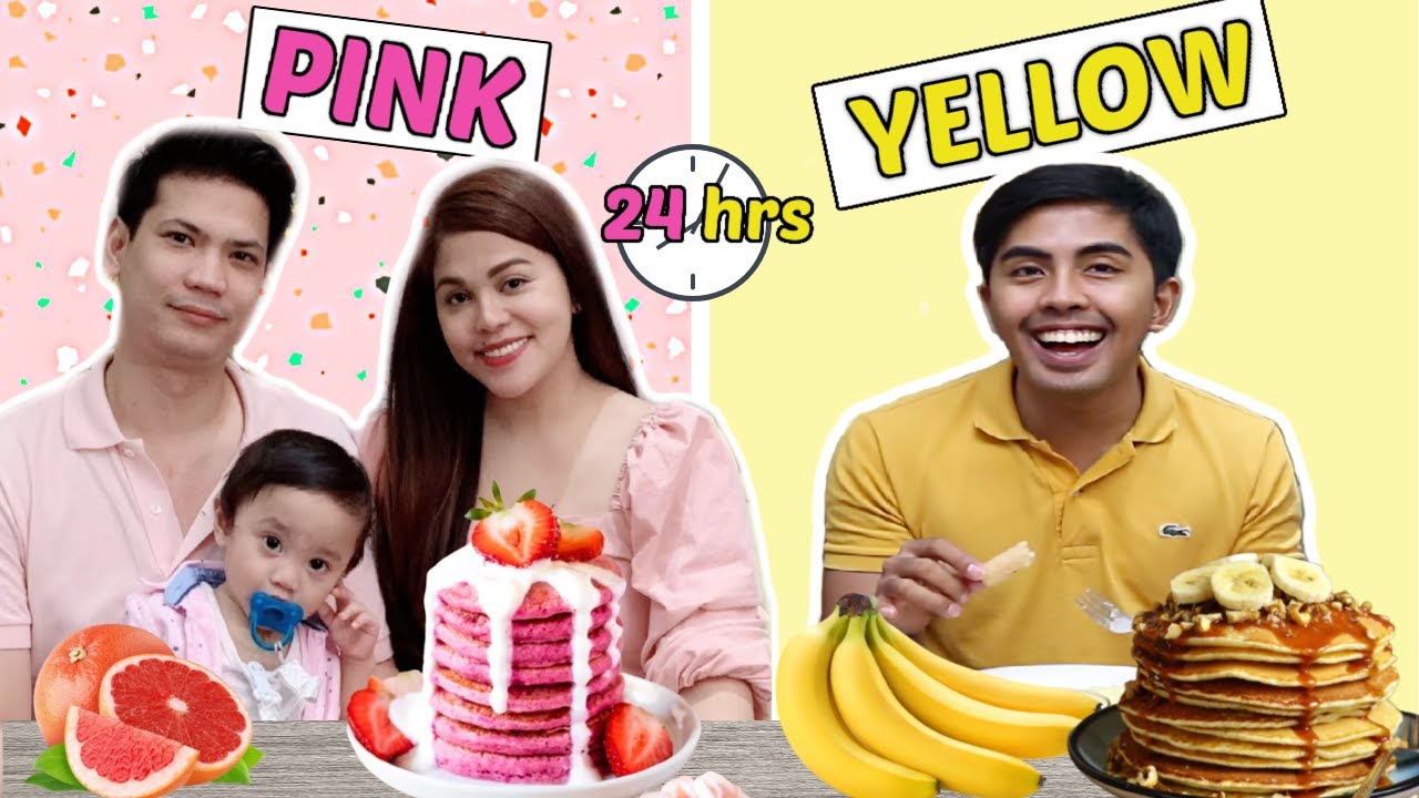 Eating Only ONE Color of Food for 24 Hours! | Rhon & Pinchy Family