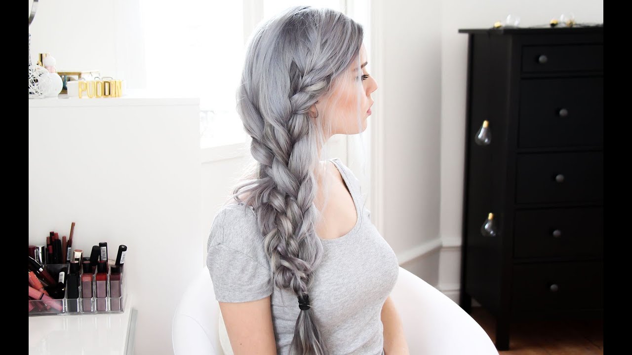 Double Side Braid / Dying extensions gray - VP fashion