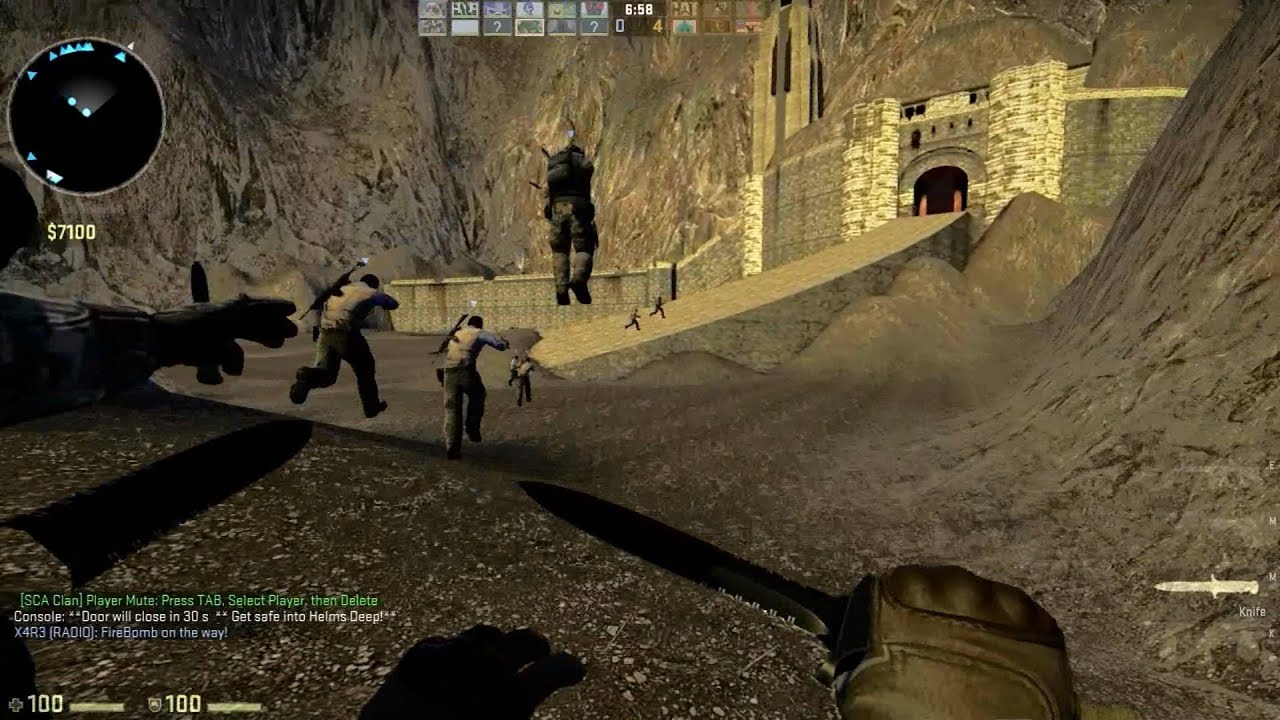Counter Strike Global Offensive Zombie Escape mod online gameplay on LOTR Helms Deep map
