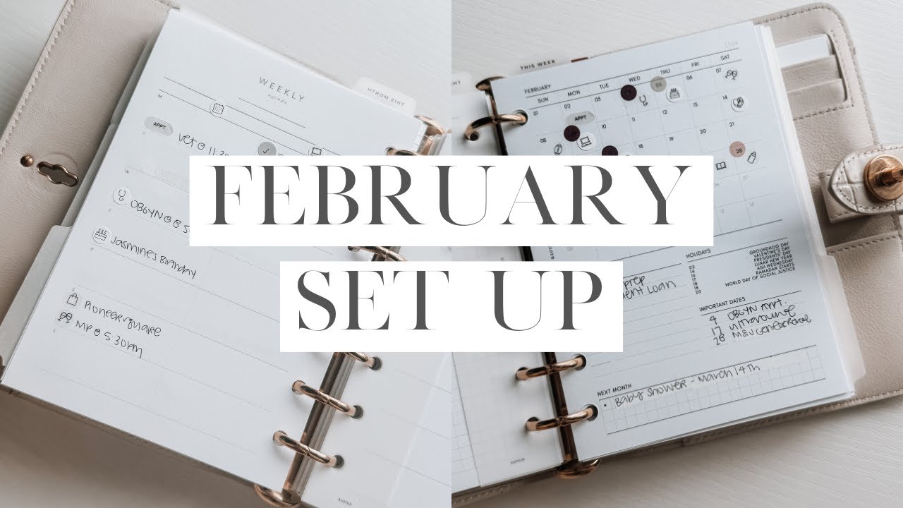 Оформление ежедневника на февраль: ежедневник Mulberry формата A6 | Еженедельные и ежемесячные вк...