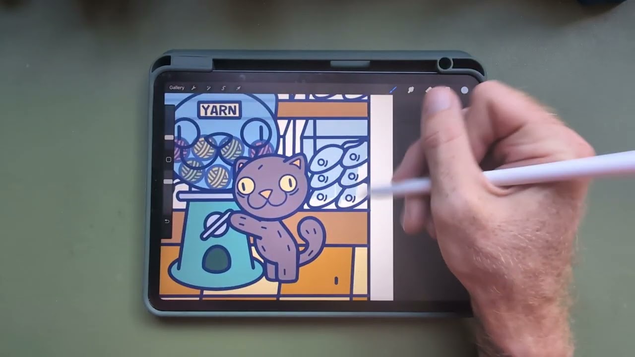 Colour With Me ASMR iPad Chibi Drawing Timelapse 🐈 Chibi Cat Shop