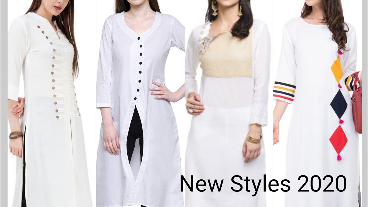 New White Color Stylish Kurti Designs 2020 | Trending White Color Kurti Designs