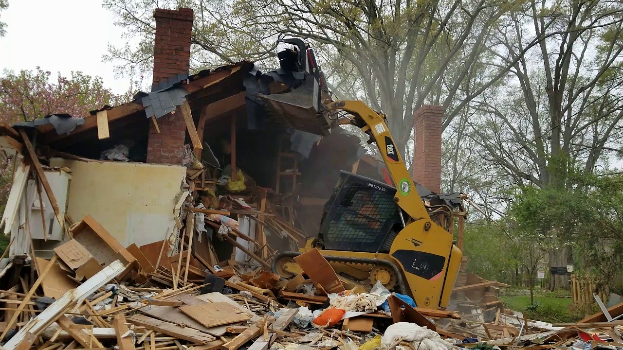 Part 2 house Demo with skid steer