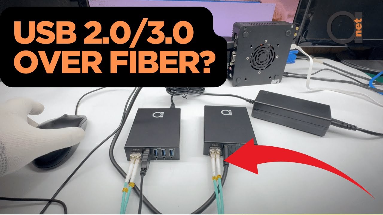 USB 2.0/3.0/1.1 Over Fiber Converter Kit – Works with Mouse, Keyboard, Dongle, Sensor, Camera & more