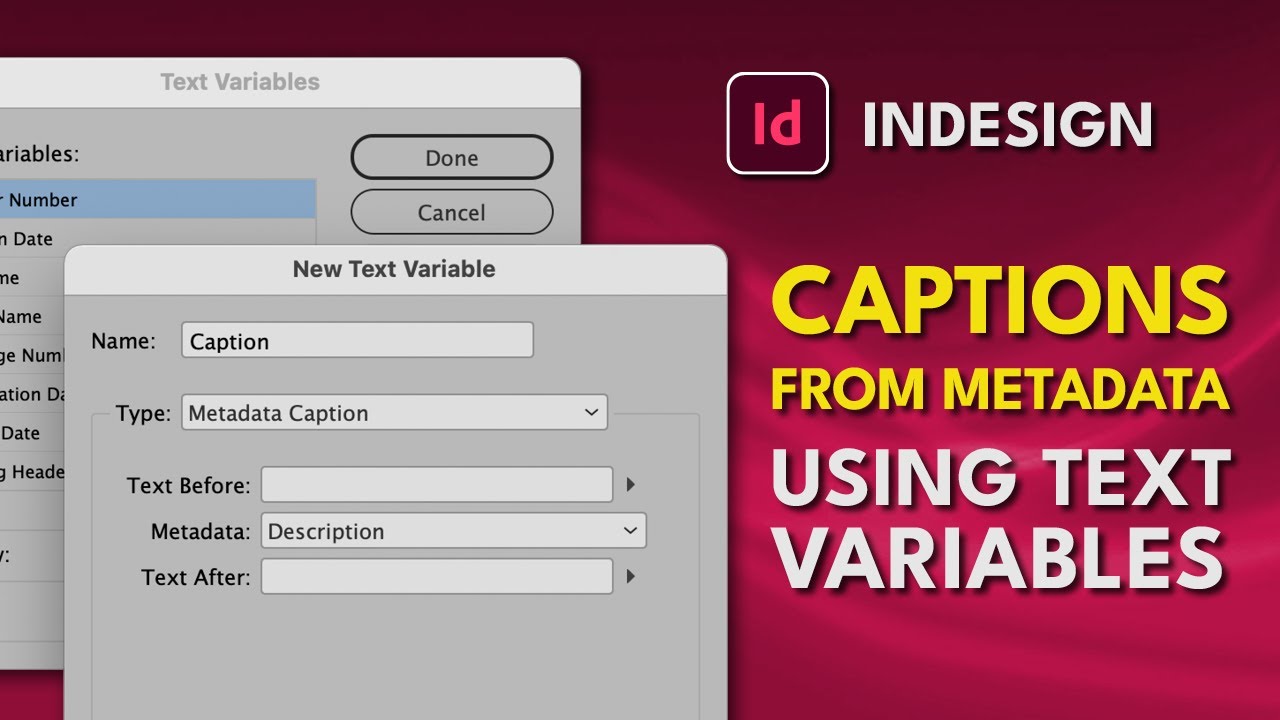 InDesign Captions From Metadata