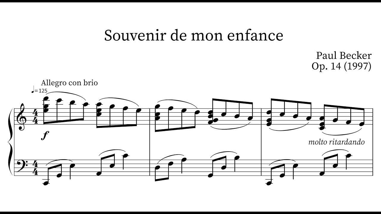 Paul Becker | Souvenir de mon enfance, Op.14 (1997)