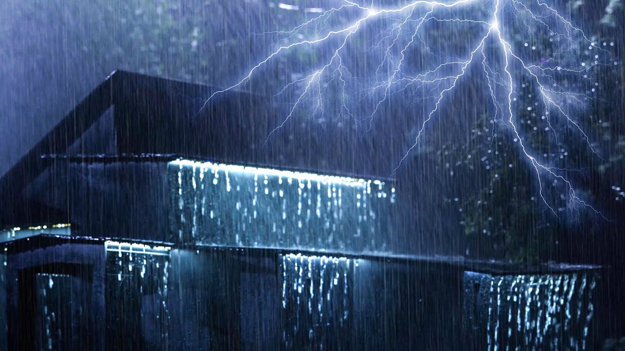 Sonido De Lluvia Para Dormir Con Truenos Fuertes 😴 Sonido De Lluvia Y Truenos En El Techo