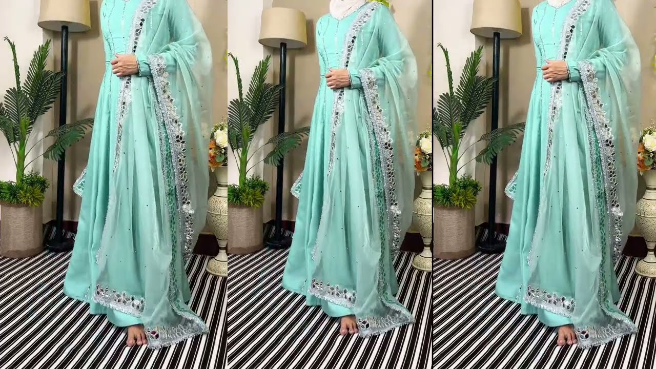 Mirror work outfit design handwork embroidery design R Q Fashion Queen
