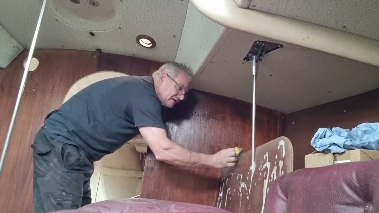 vinyl wrap the  interior of the boat.
