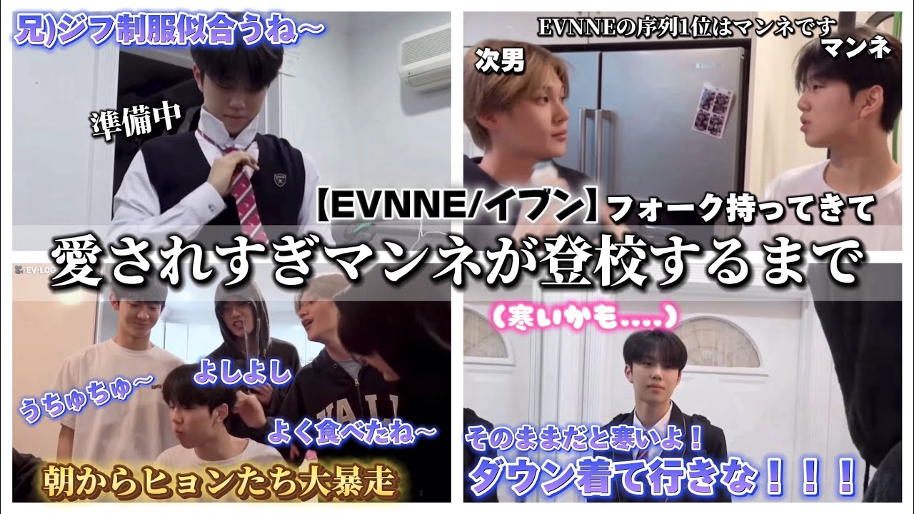 【神コンテンツ来た】EVNNEの愛されすぎマンネが登校するまで/日本語字幕